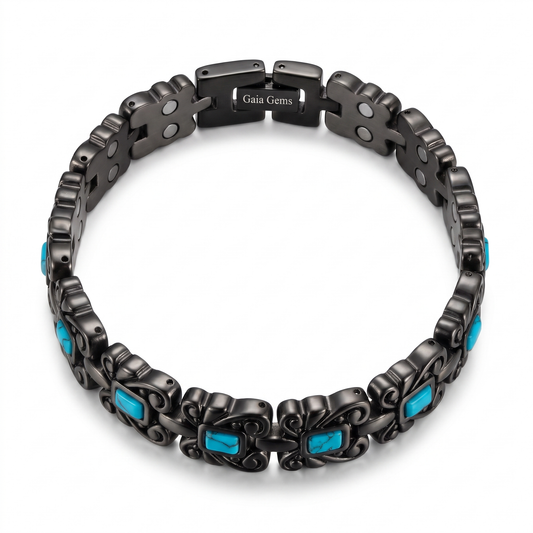Black and Aquamarine Bracelet