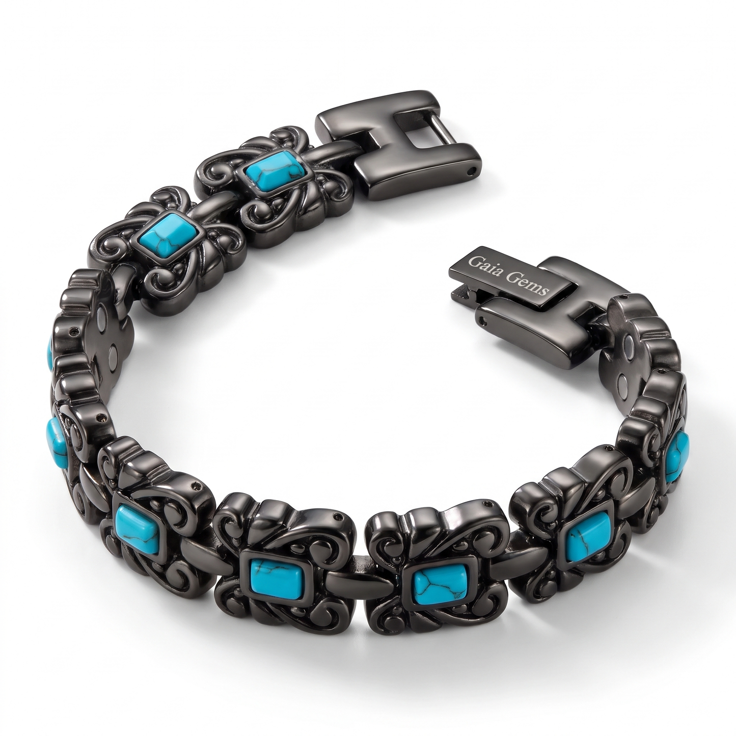 Black and Aquamarine Bracelet