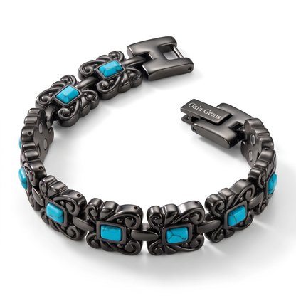 Black and Aquamarine Bracelet
